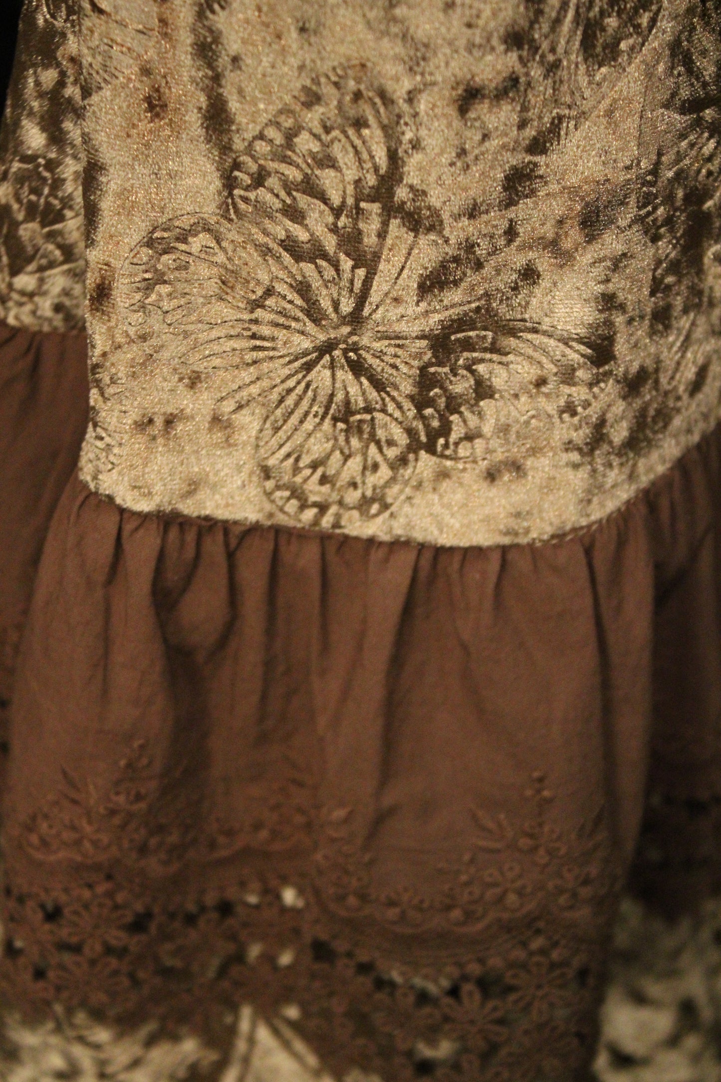 Gilded Bronze Butterfly Ruffle Leggings