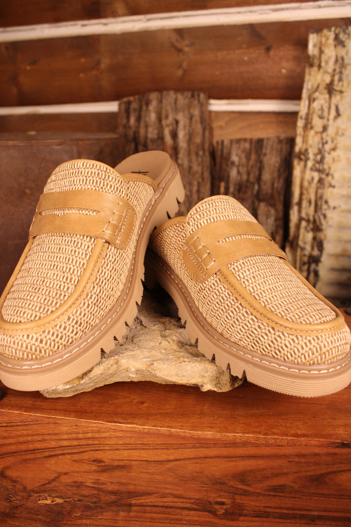 Am I Right Raffia Slip-Ons