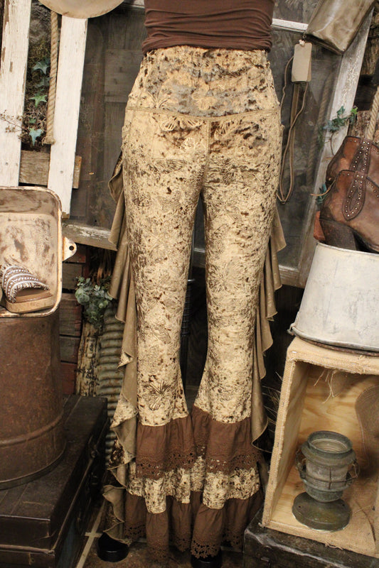 Gilded Bronze Butterfly Ruffle Leggings