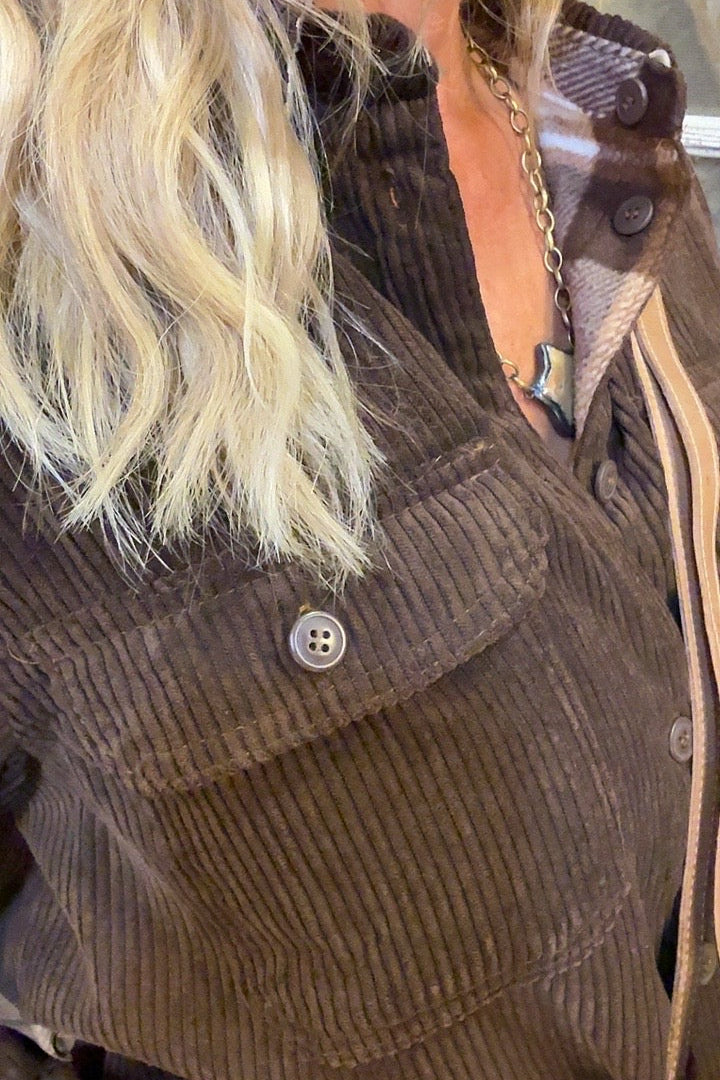 Chestnut Plaid Reversible Jacket