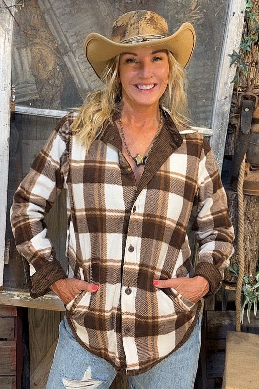 Chestnut Plaid Reversible Jacket