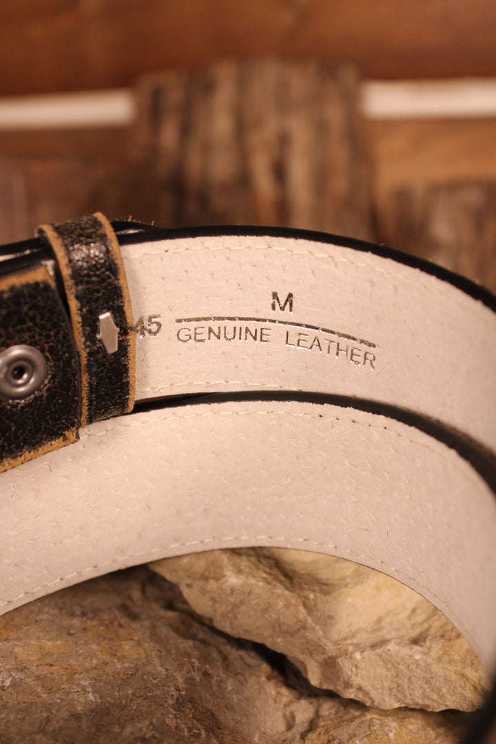 Onyx Shimmer Leather Belt