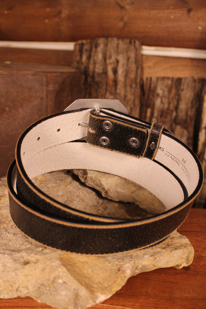 Onyx Shimmer Leather Belt