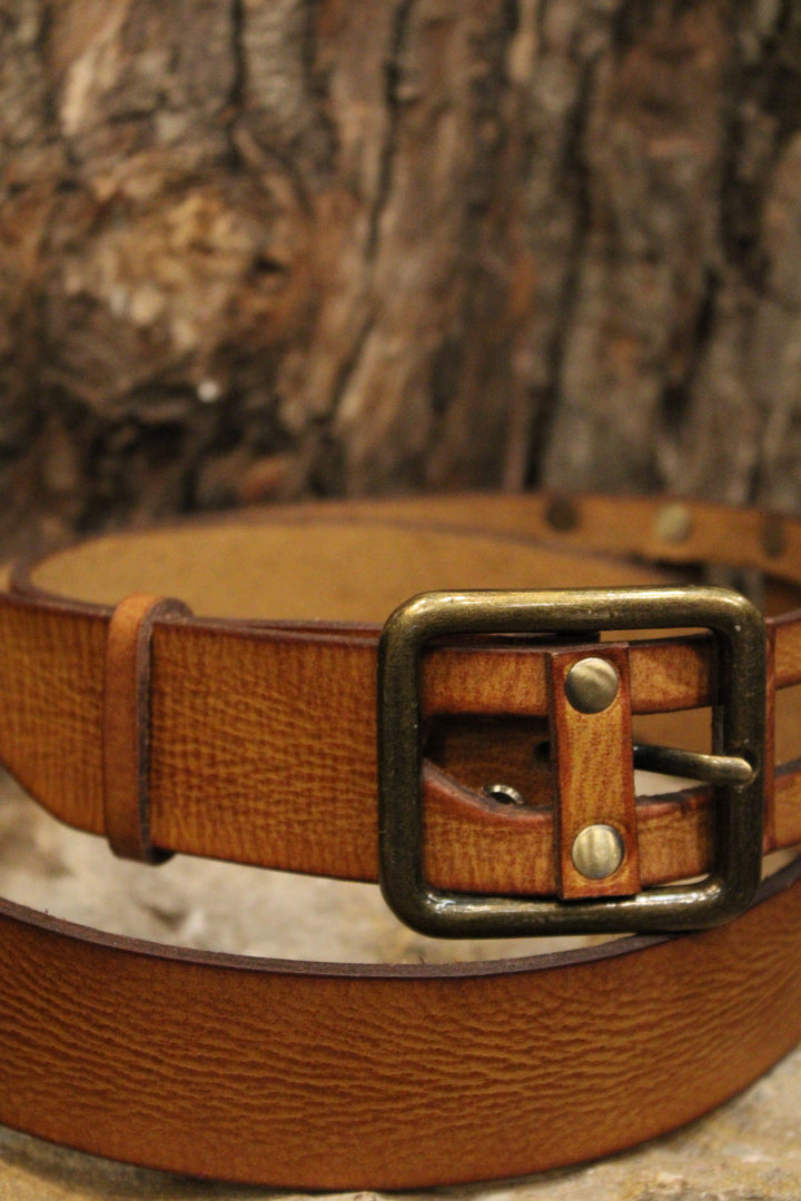 Picket Fence Brown Leather Belt