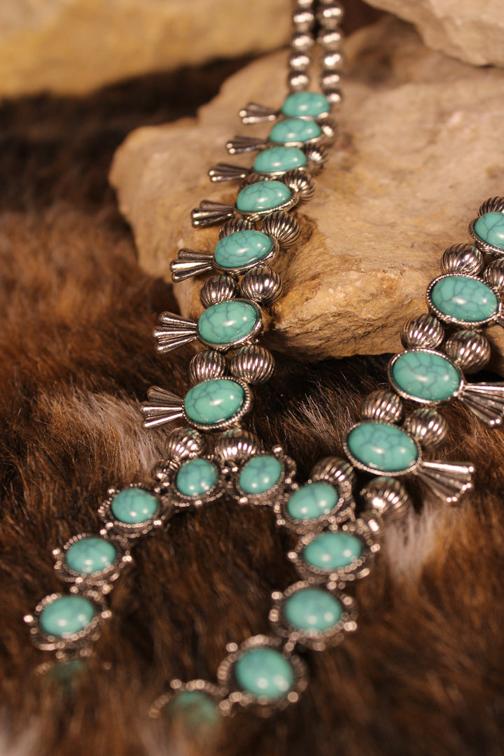 Desert Jade Squash Blossom Necklace