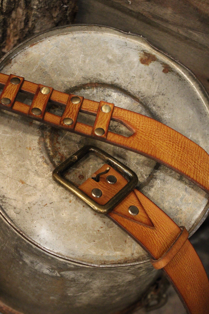 Picket Fence Brown Leather Belt
