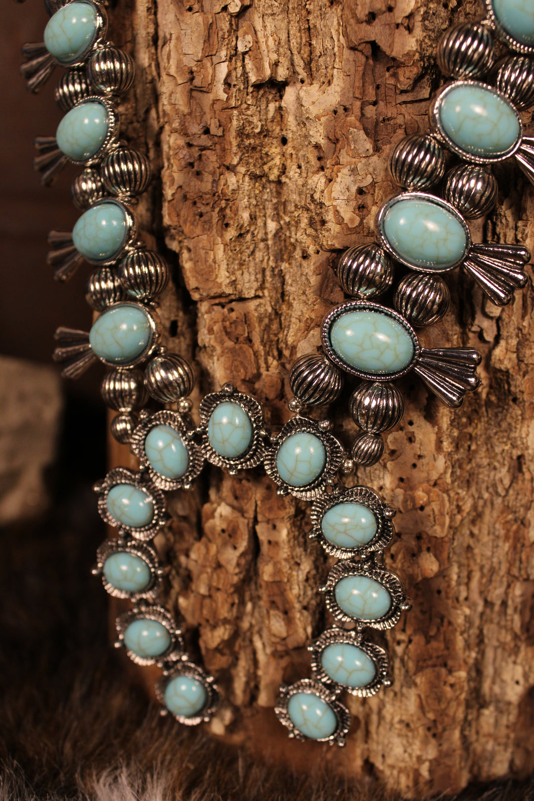 Clear Sky Squash Blossom Necklace