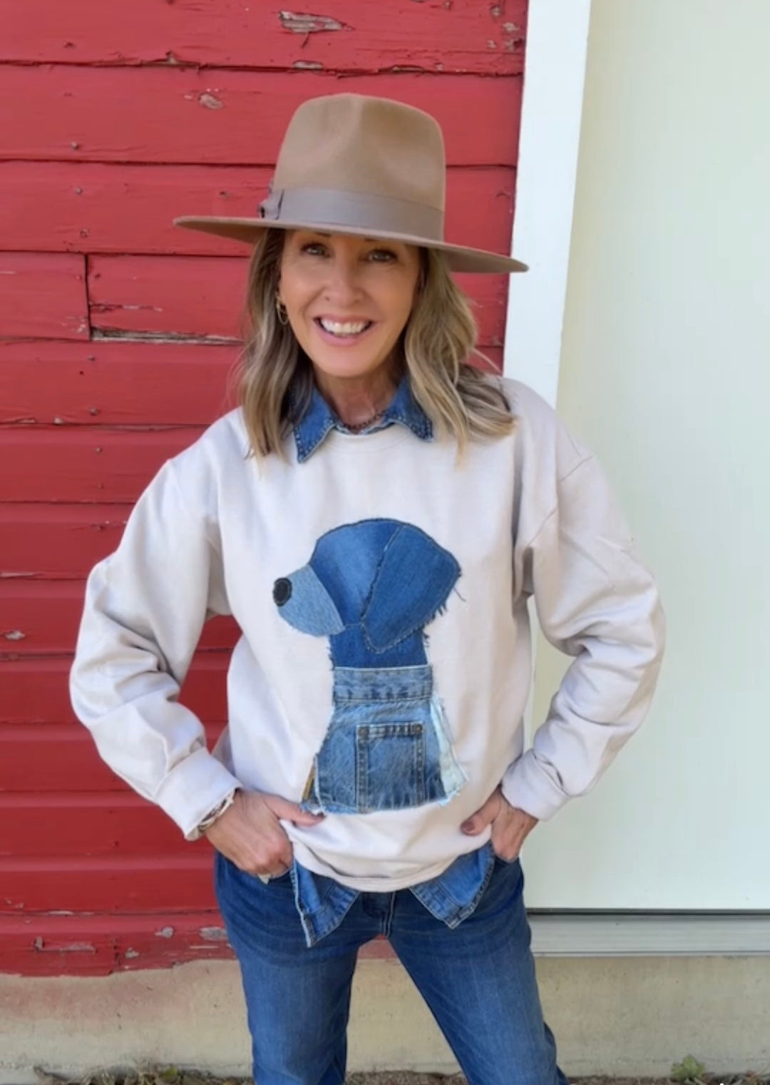 FGO Rustic Rover Handmade Applique Sweatshirt