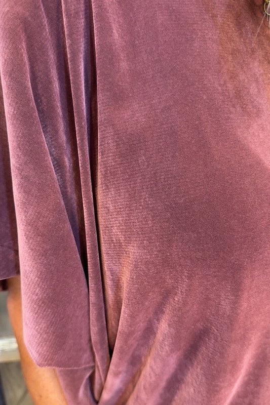 Soft Merlot Velvet Blouse