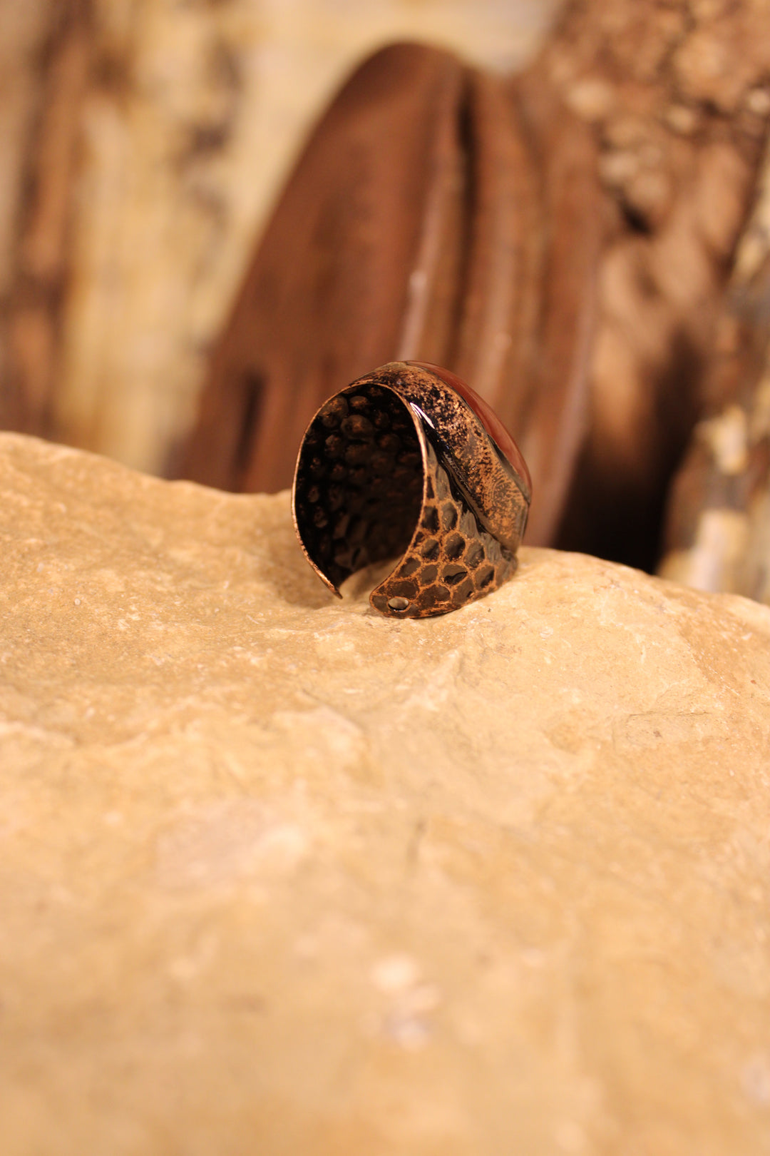 Vintage Crimson Oval Ring