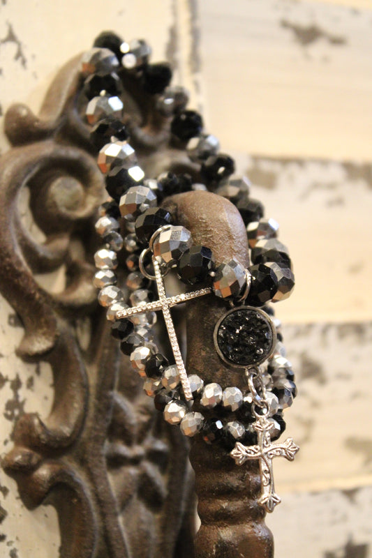Midnight Cross Bracelet Set