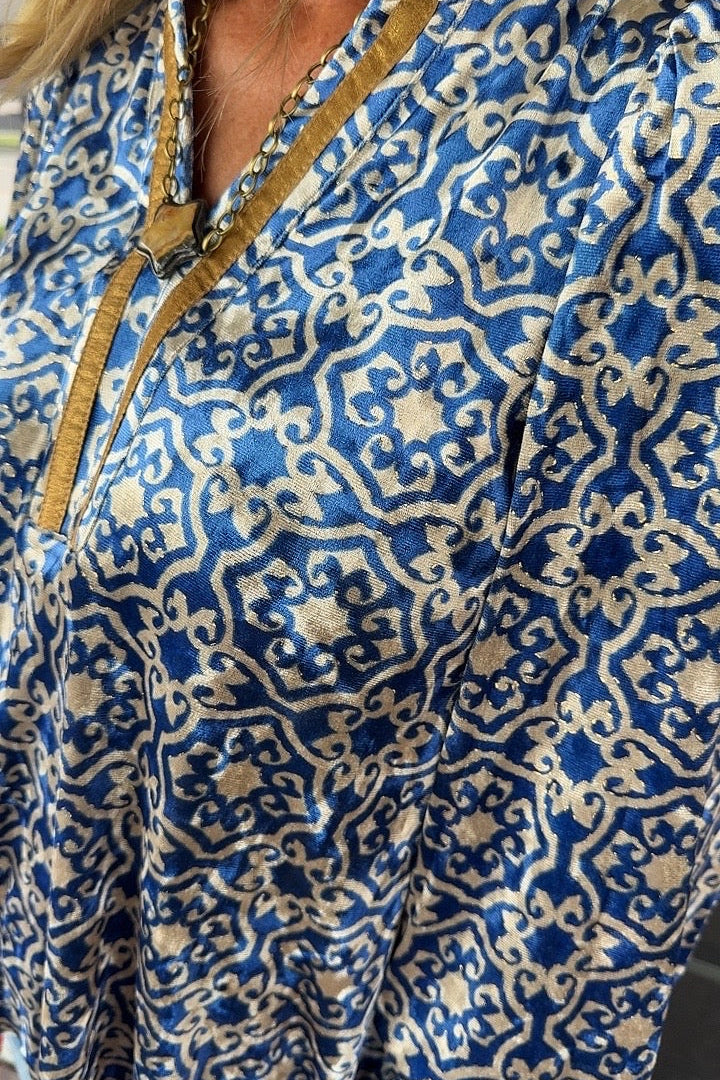 Gilded Cobalt Blouse