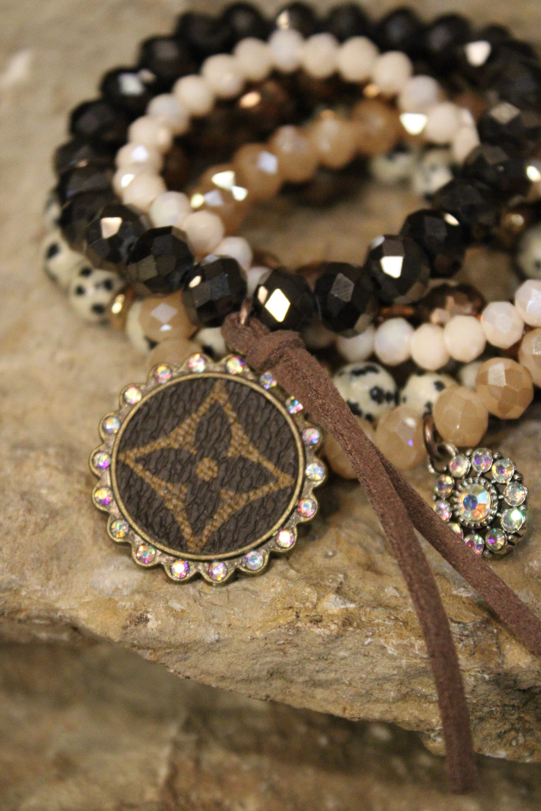 Blush and Bark Bejeweled Bracelet Set