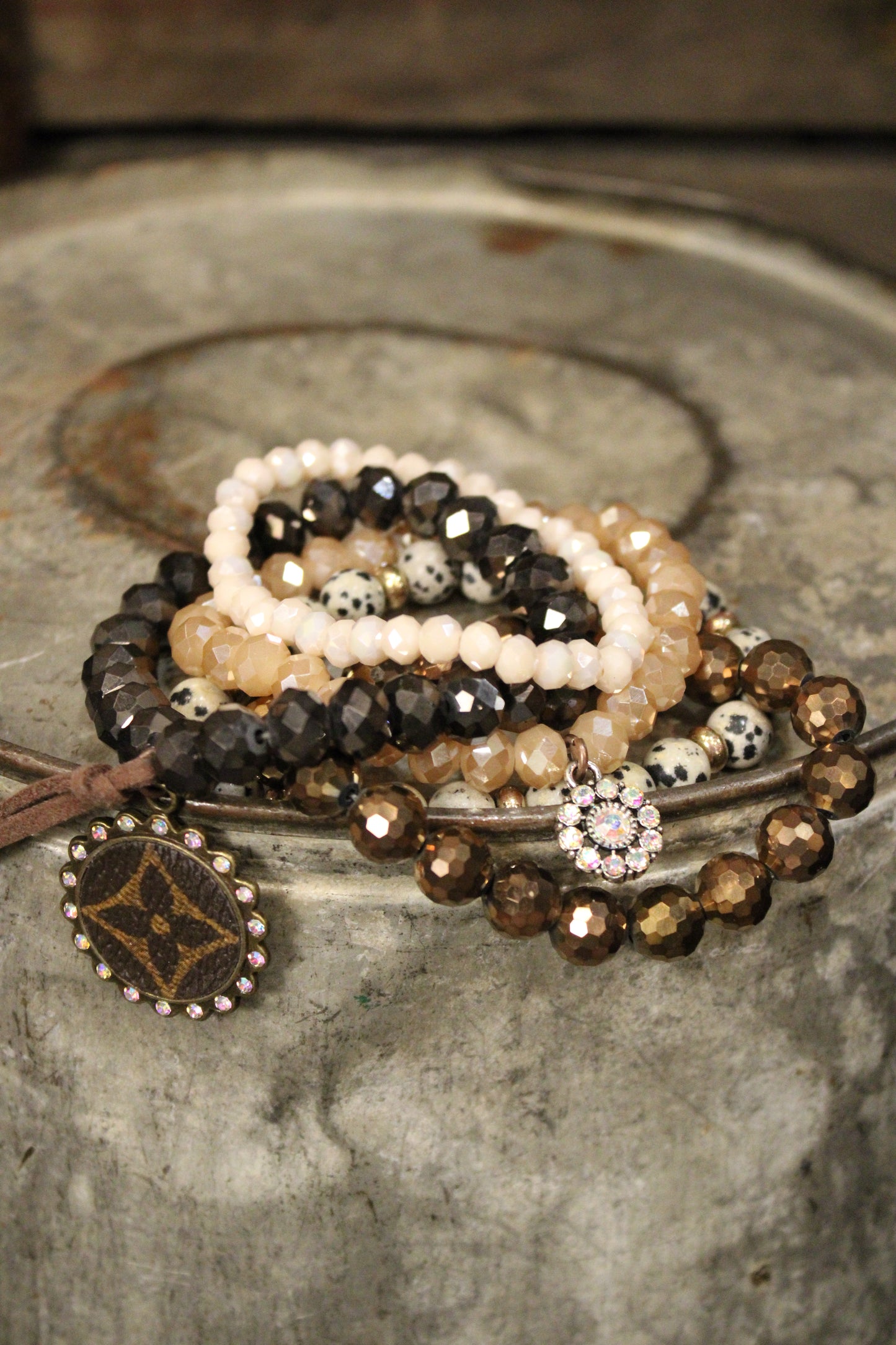 Blush and Bark Bejeweled Bracelet Set