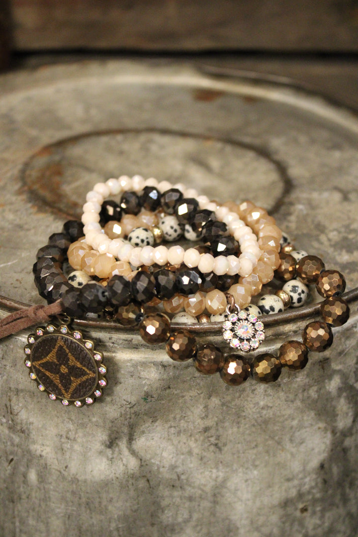 Blush and Bark Bejeweled Bracelet Set
