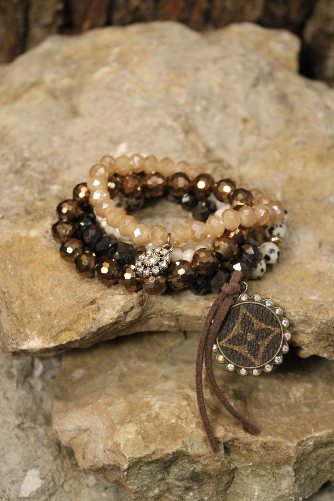 Blush and Bark Bejeweled Bracelet Set