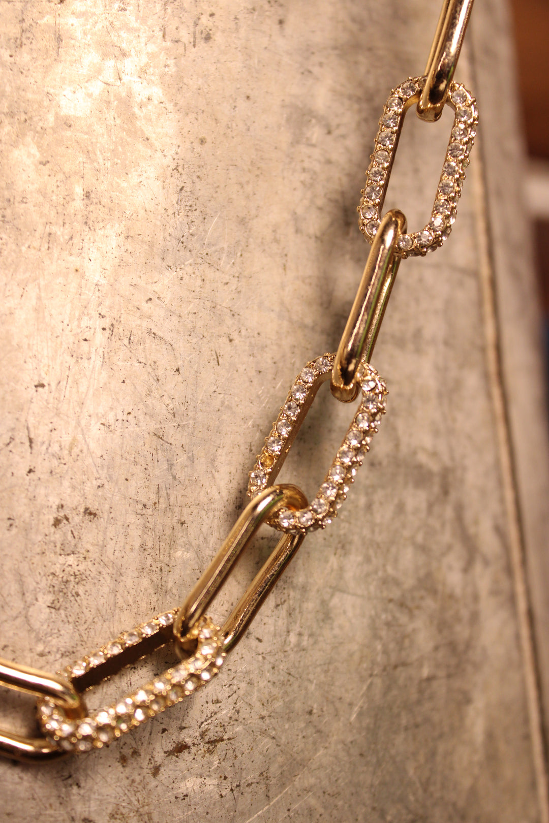 Gilded Crystal Link Necklace Set