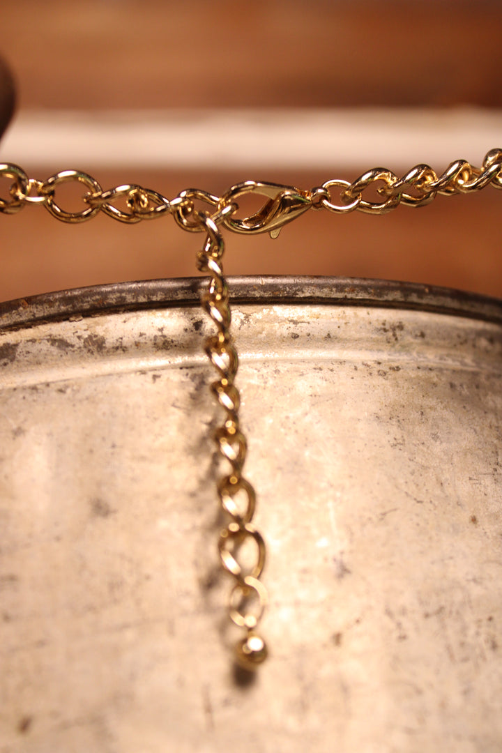 Gilded Crystal Link Necklace Set
