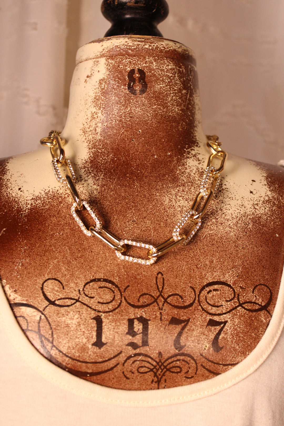 Gilded Crystal Link Necklace Set