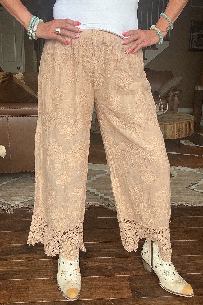Carolina Hydrangea Taupe Pants