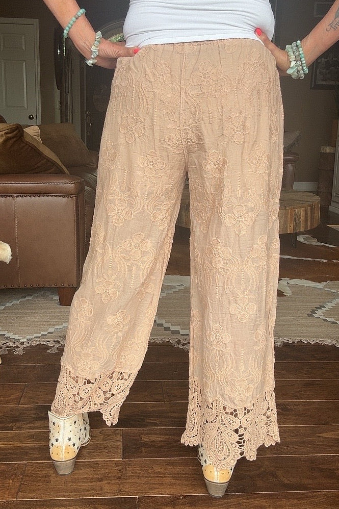 Carolina Hydrangea Taupe Pants