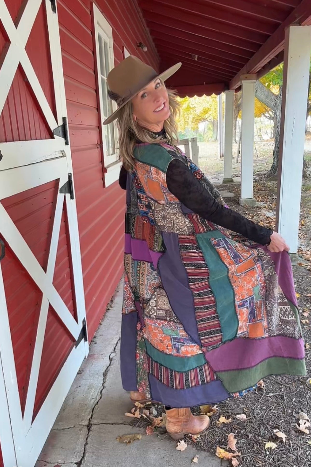 Parade of Patches Cotton Maxi Dress