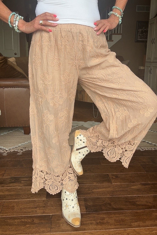 Carolina Hydrangea Taupe Pants