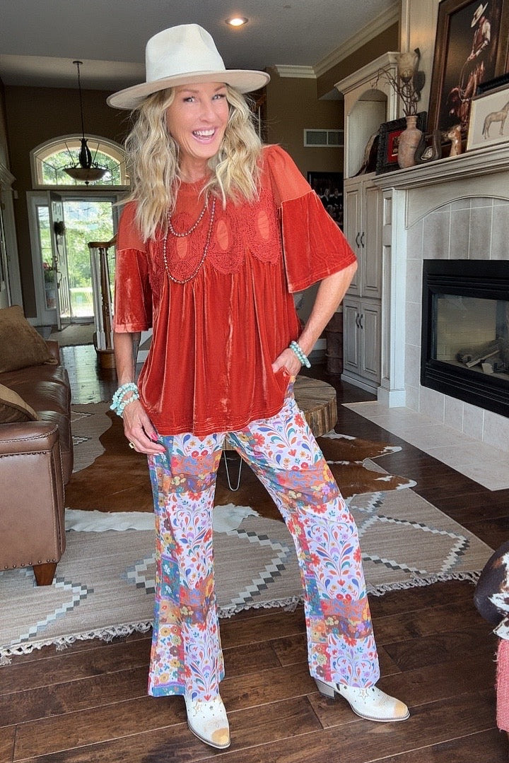 Saffron Velvet Blouse