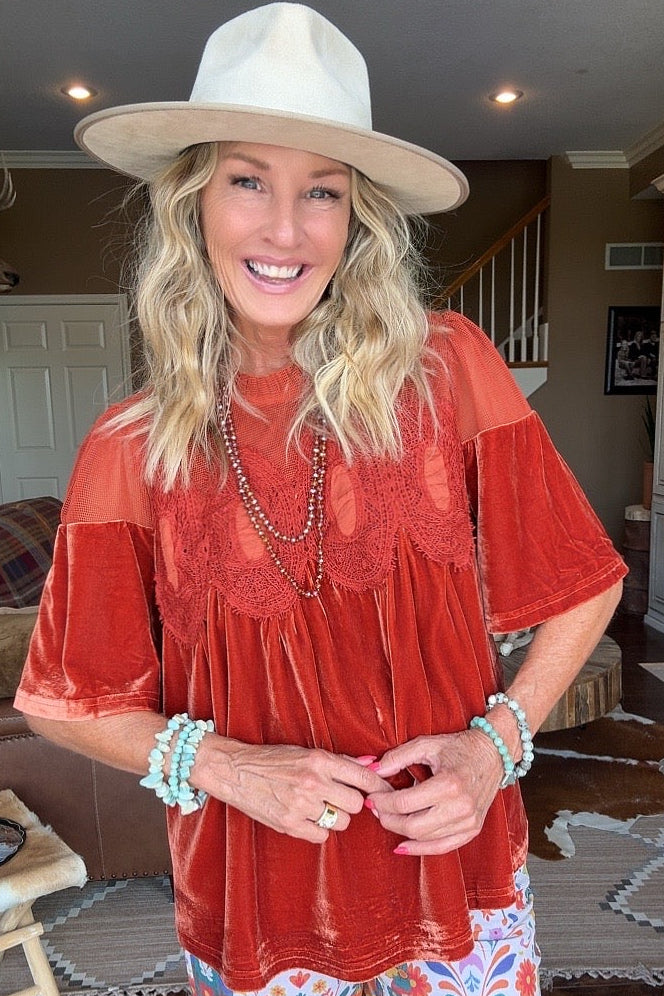 Saffron Velvet Blouse