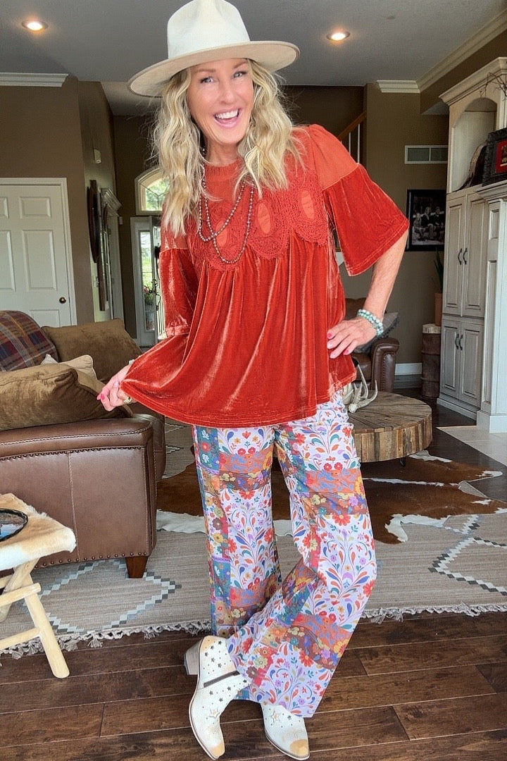 Saffron Velvet Blouse
