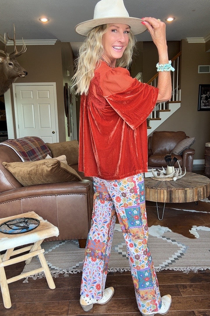 Saffron Velvet Blouse