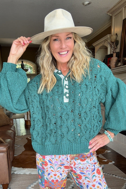 Evergreen Forest Knit Hoodie