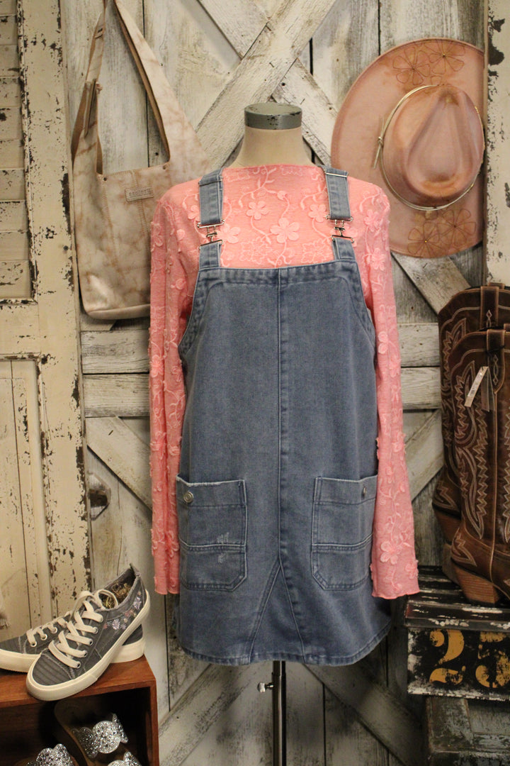 Laid Back Blues Overall Dress