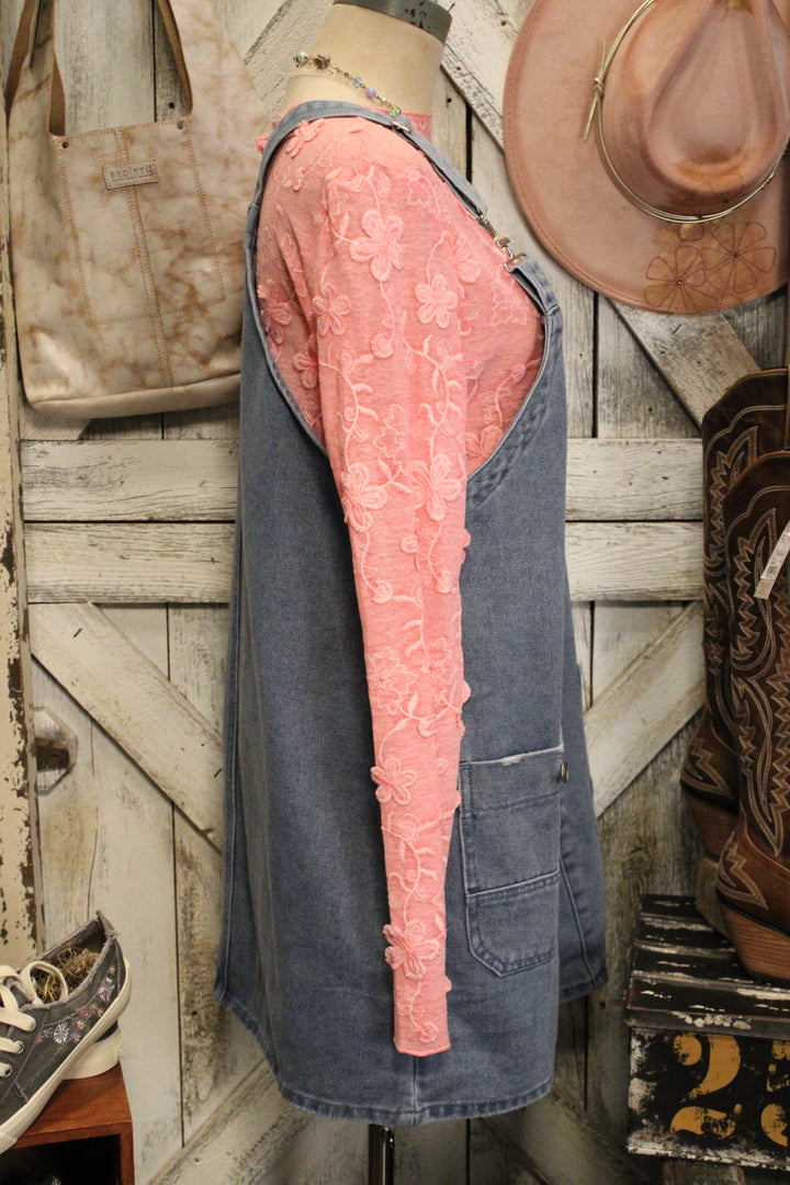 Laid Back Blues Overall Dress