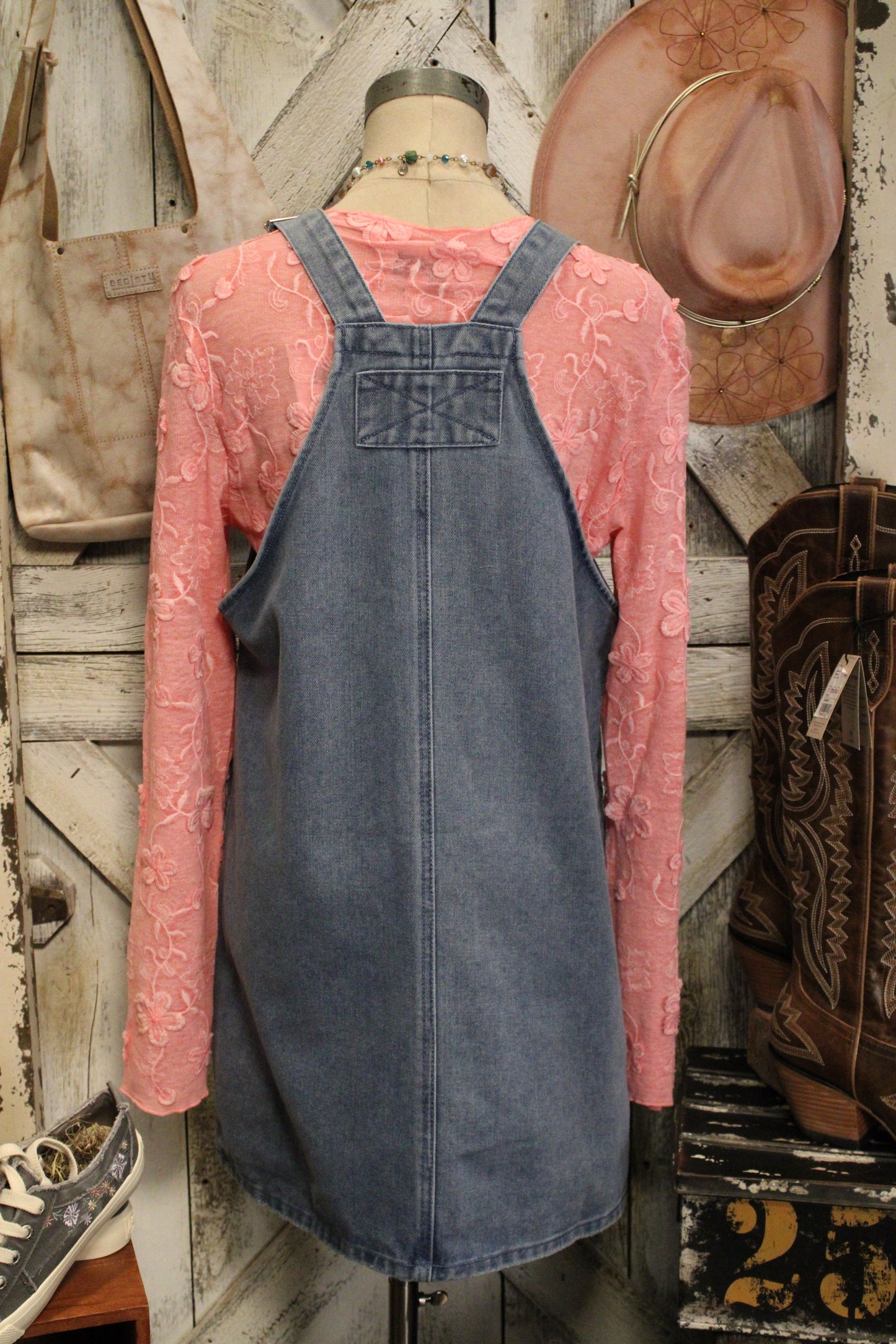 Laid Back Blues Overall Dress