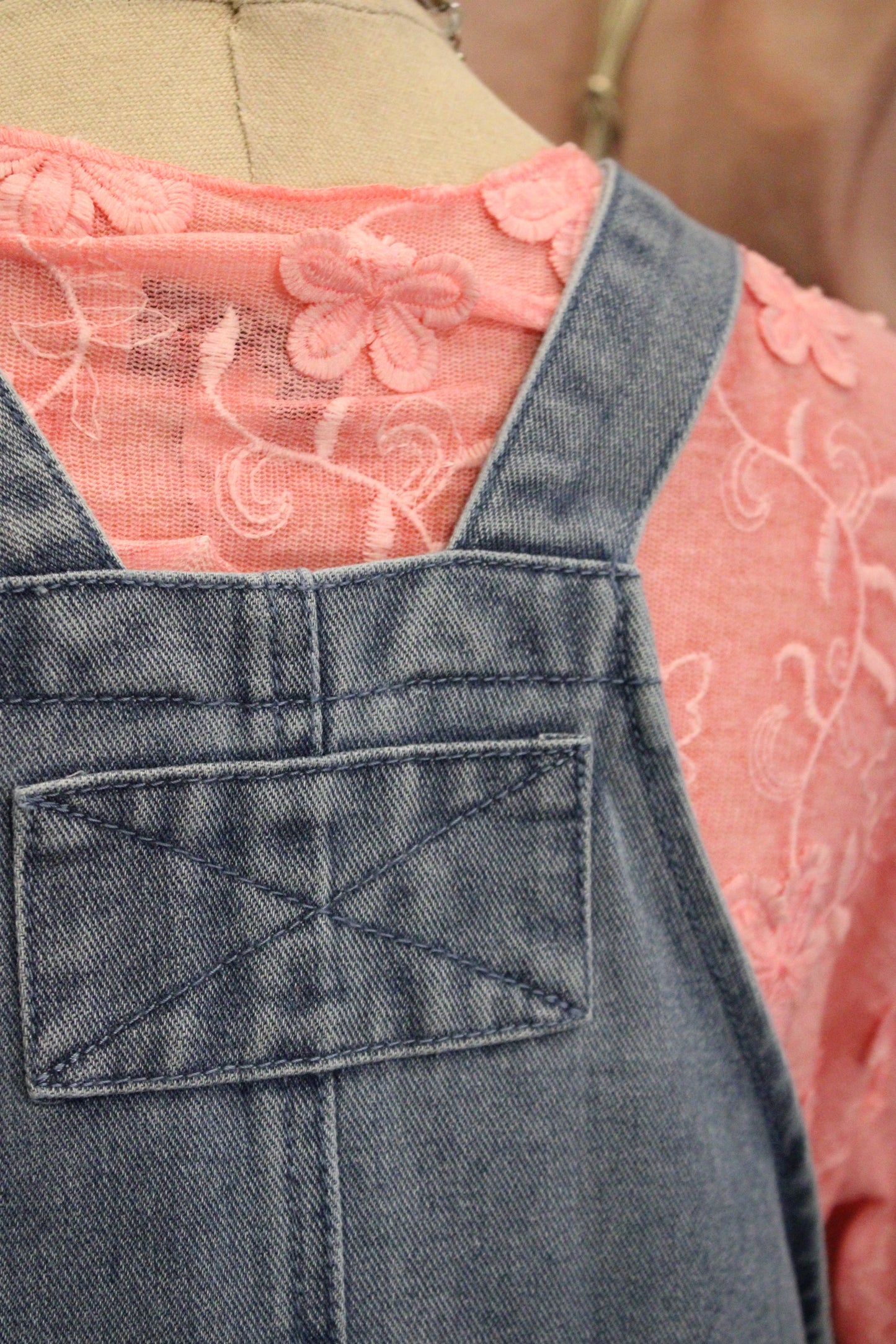 Laid Back Blues Overall Dress