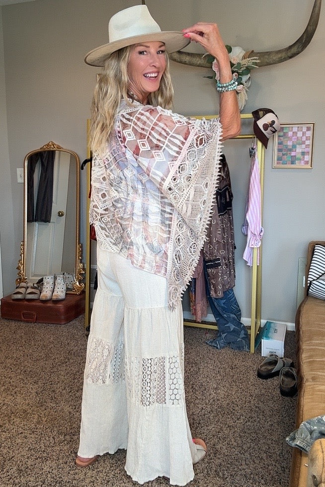 Enchanted Evening Vintage Bird Poncho