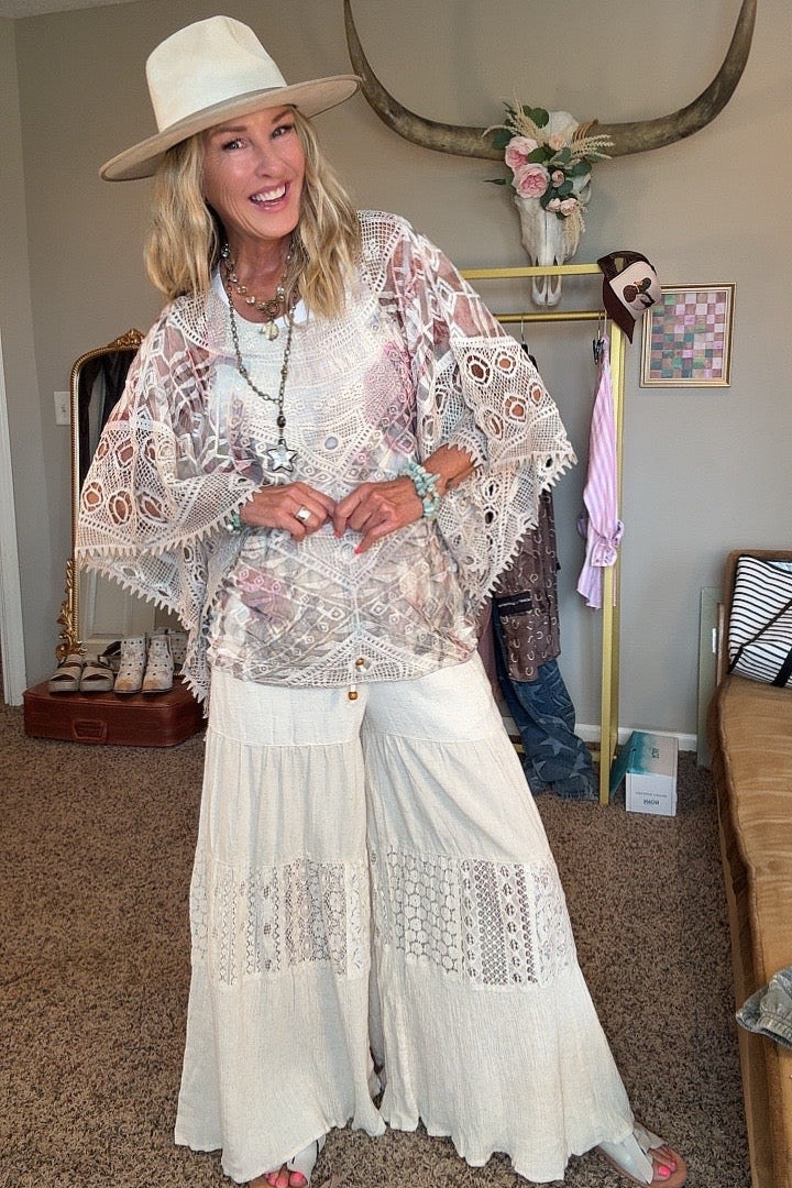 Enchanted Evening Vintage Bird Poncho