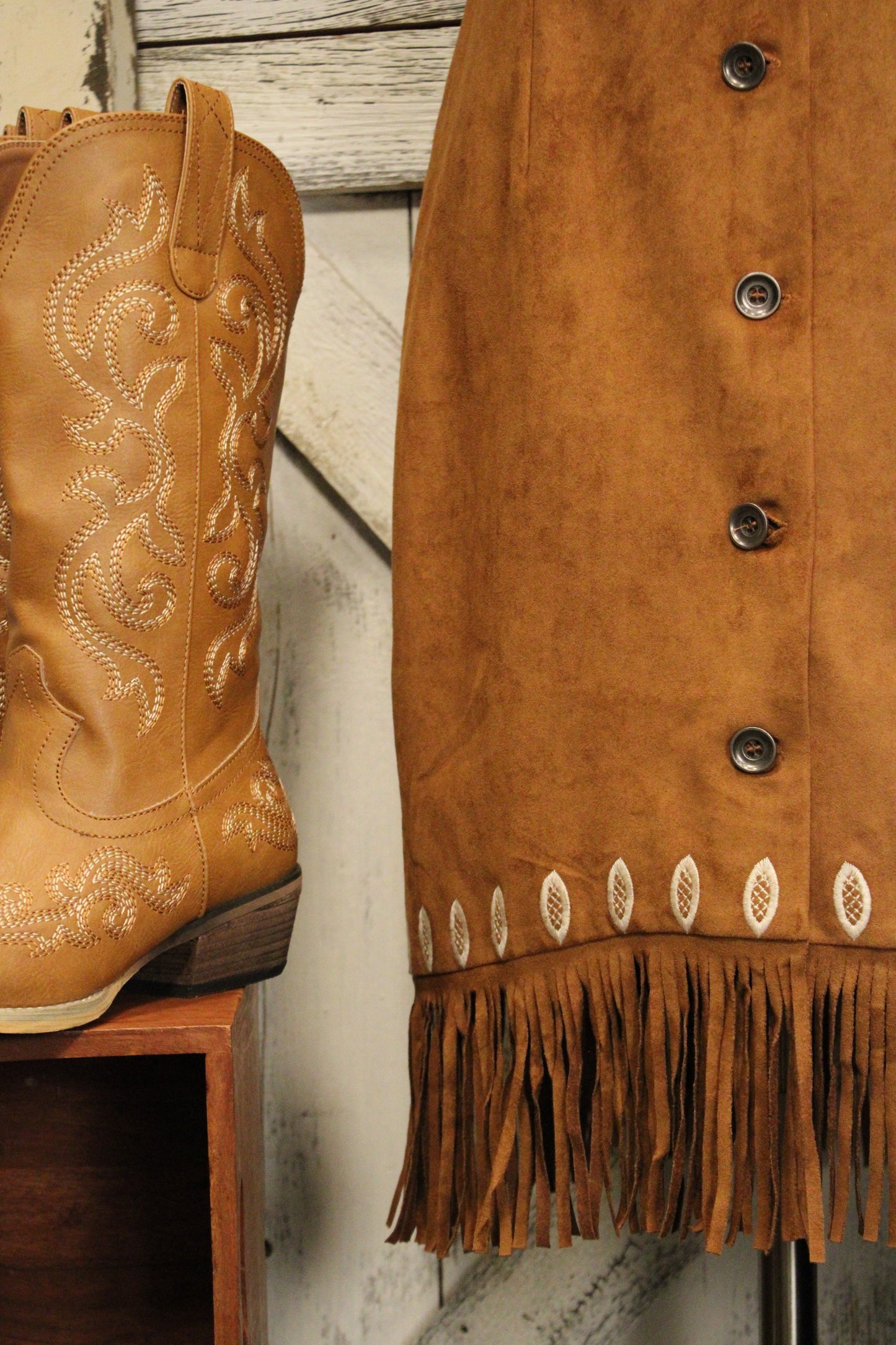 Fringe And Flora Suede Dress