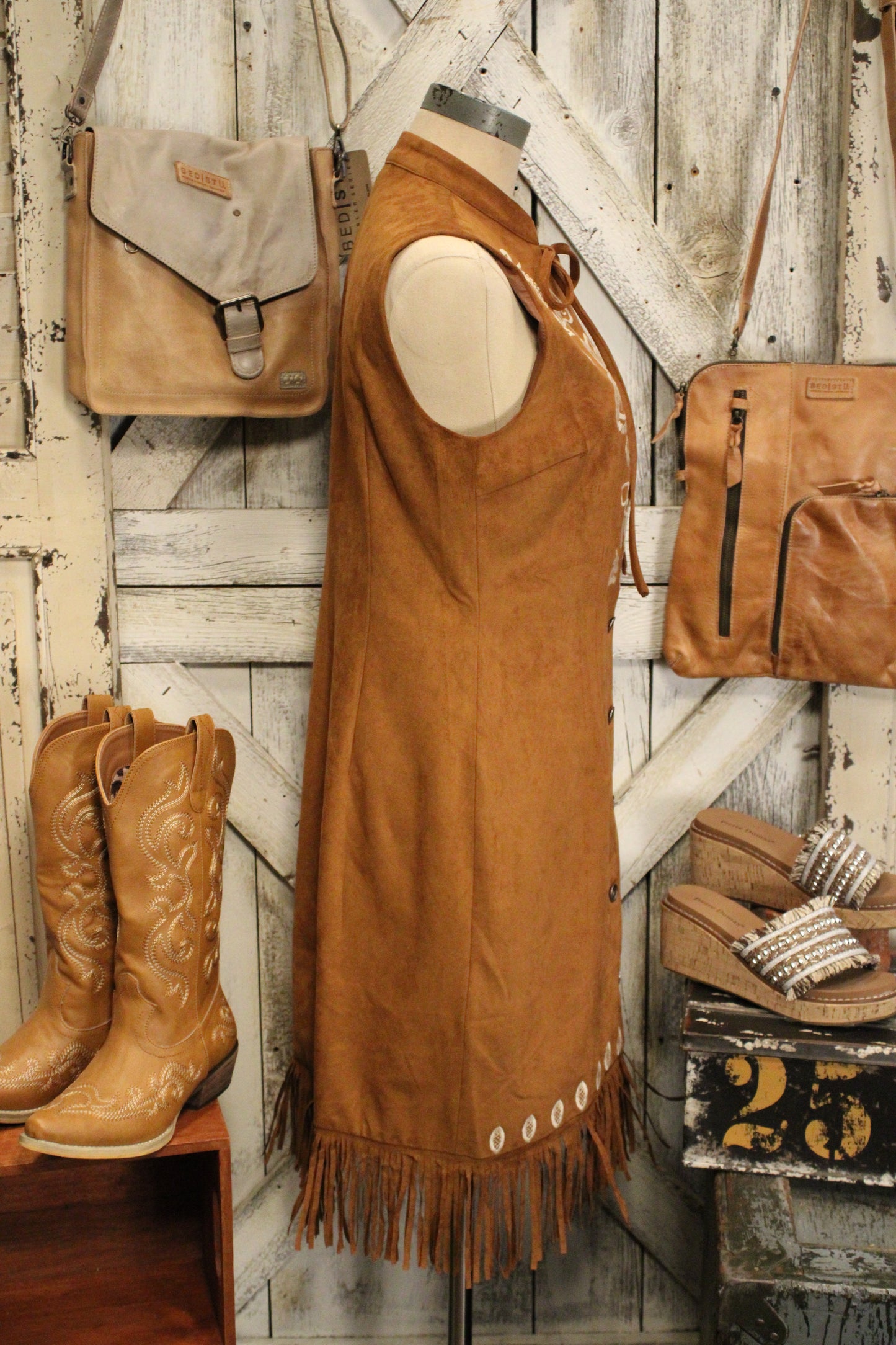 Fringe And Flora Suede Dress