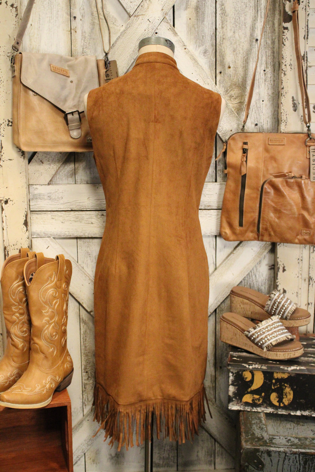 Fringe And Flora Suede Dress