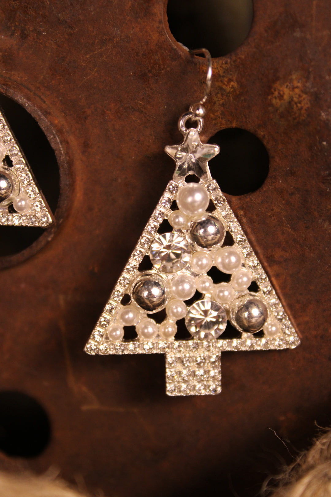 Sparkling Tinsel Tree Earrings