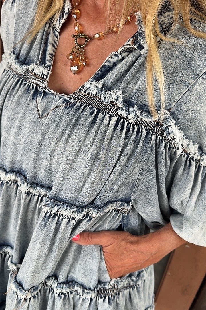Washed And Wander Short Dress