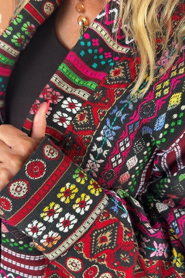 Technicolor Tapestry Trench Coat