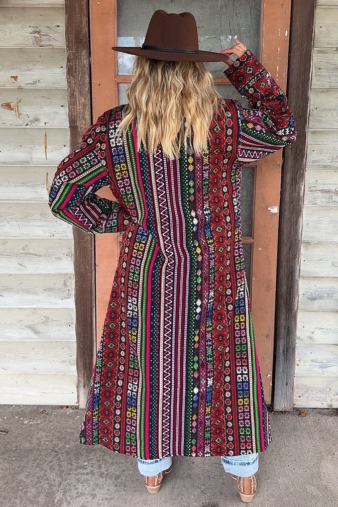 Technicolor Tapestry Trench Coat