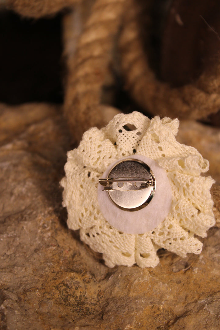 Dusty Rose &amp; Cream Blossom Brooch