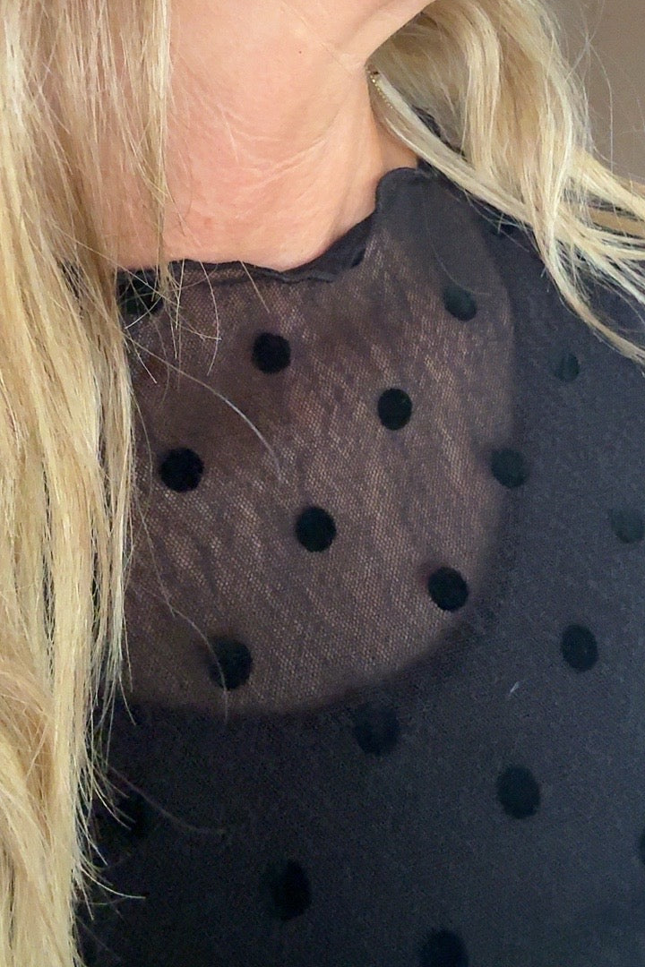 Midnight Dot Mesh Blouse