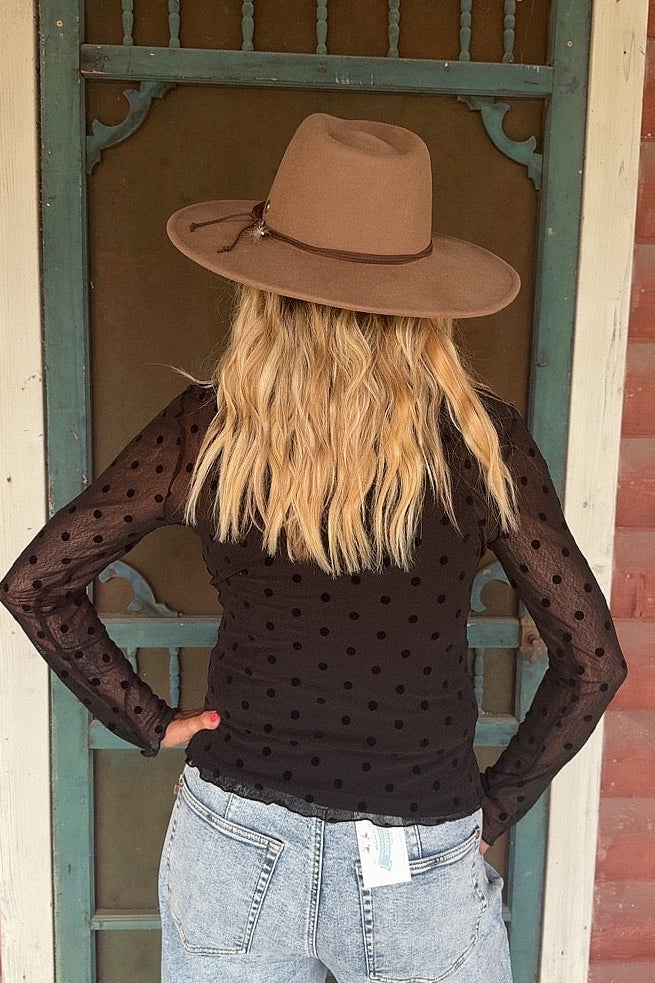 Midnight Dot Mesh Blouse