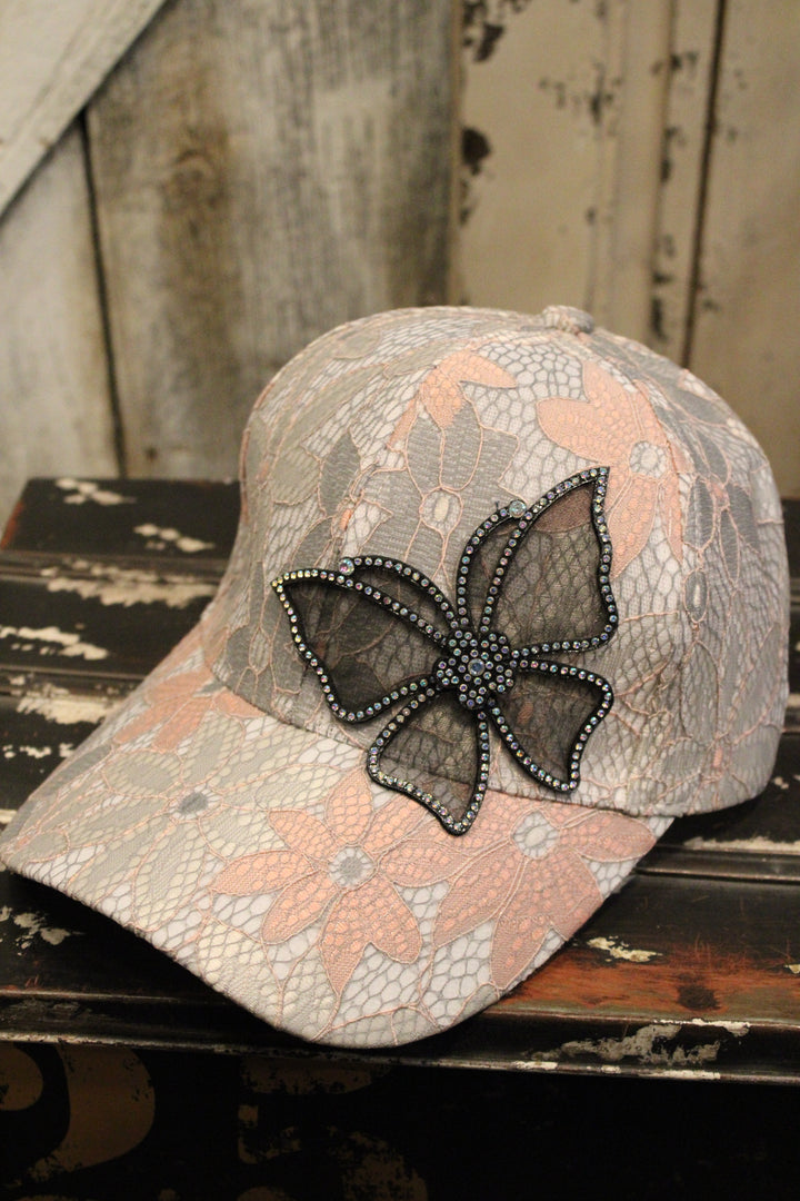 Lace Lux Blush Butterfly Cap