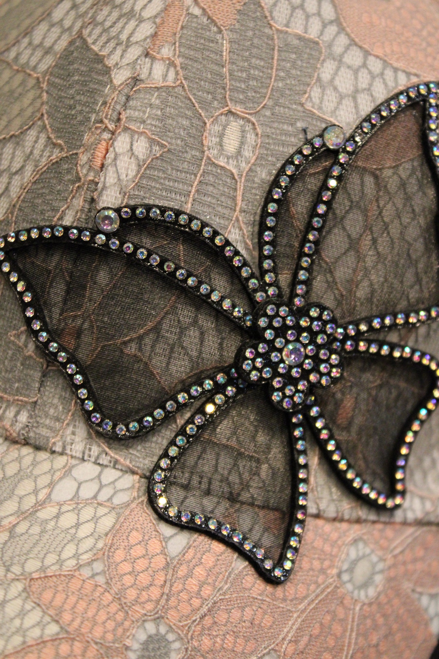 Lace Lux Blush Butterfly Cap